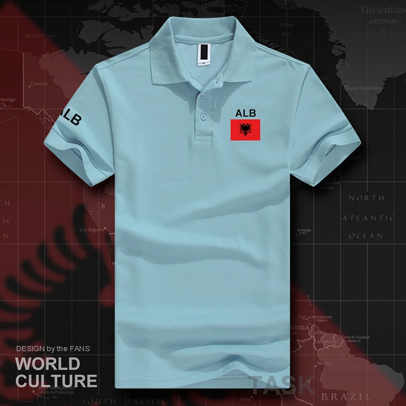 Republic of Albania ALB Albanian polo shirts men short sleeve brands printed for country 2017 cotton nation team flag casual