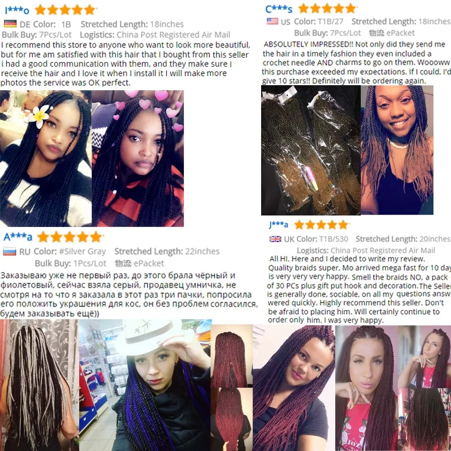 TOMO Synthetic Senegalese Twist Crochet Braid Hair Weaves Ombre Braiding Hair Extensions 30roots Long And Shot Black Brown Red