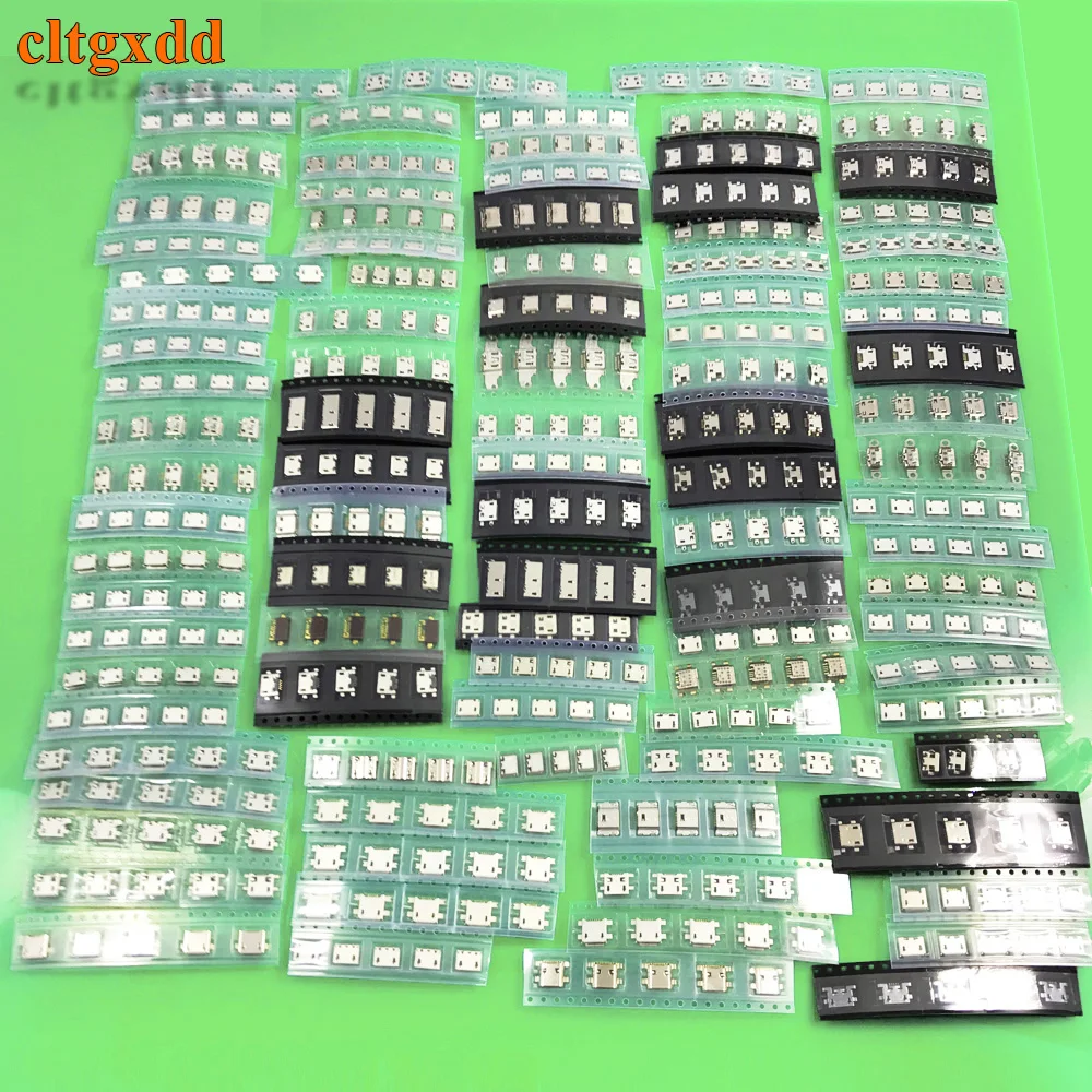 100Model Mini Micro USB Socket Connector Mix SMD DIP V8 Port Charging Data Plug for Lenovo Huawei ZTE HTC Ect