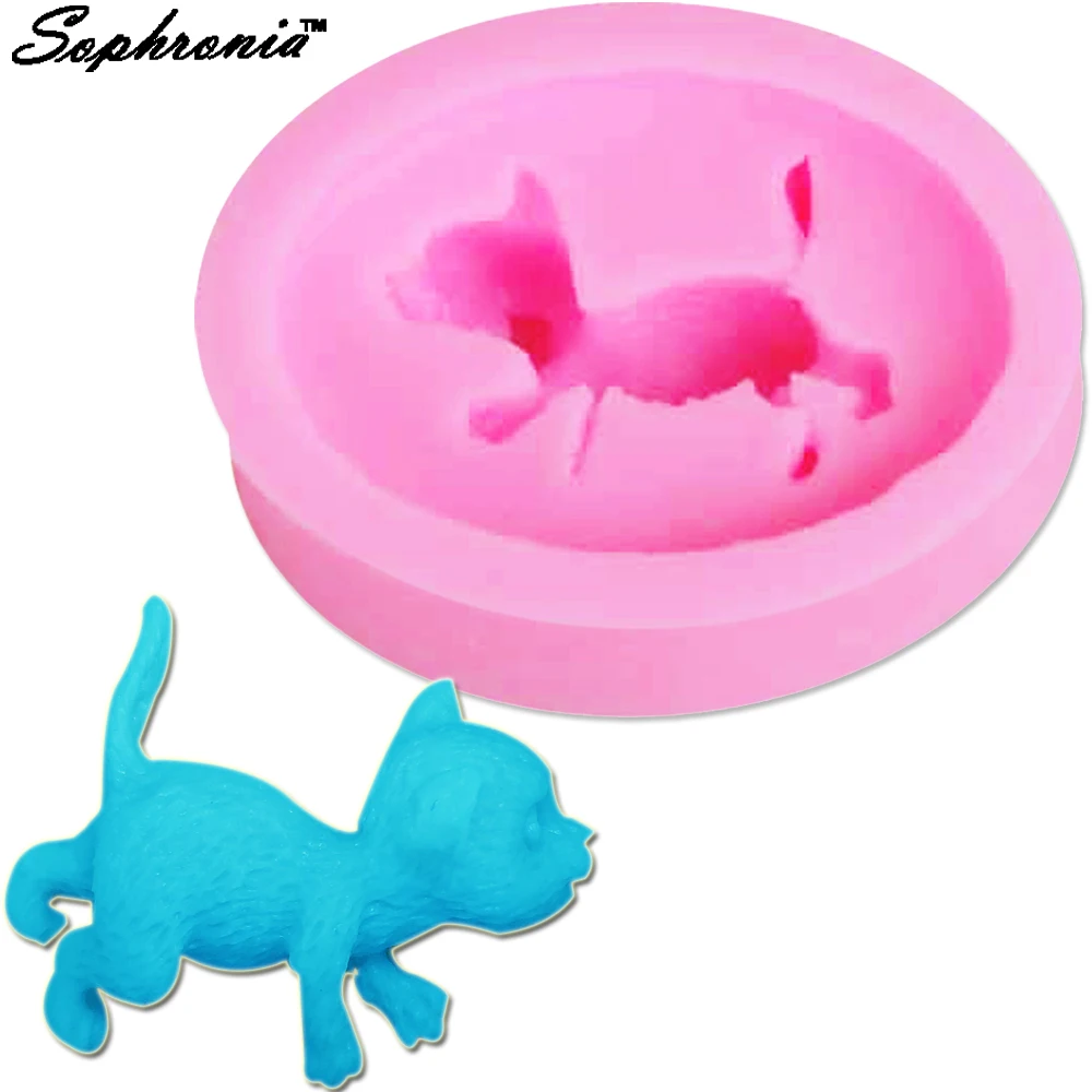 Sophronia Kitten Silicone Mold Cat Fondant Jelly Cake Jelly Ice Sugar Moulds Cake Decoration Tools Cooking Form F1033