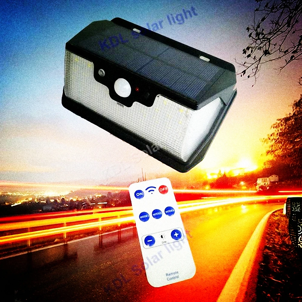 

55 LED 900lm Solar Light remote control radar smart indoor lamp outdoor camp 3 street wall yard garage patio d