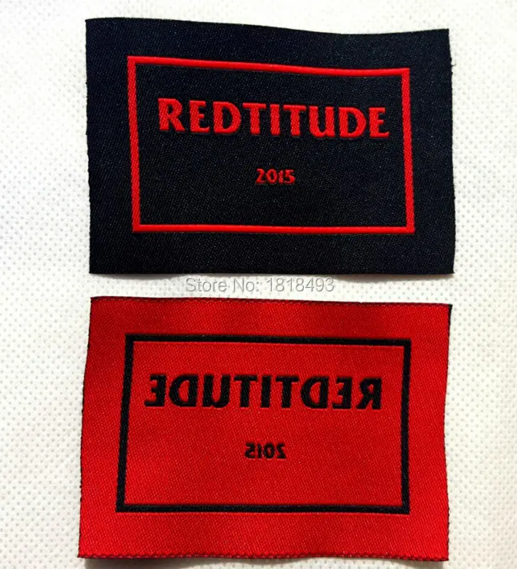 free shipping custom clothing shirt jacket woven labels/garment tags printing/logo brand name/embroidered main tag/collar label