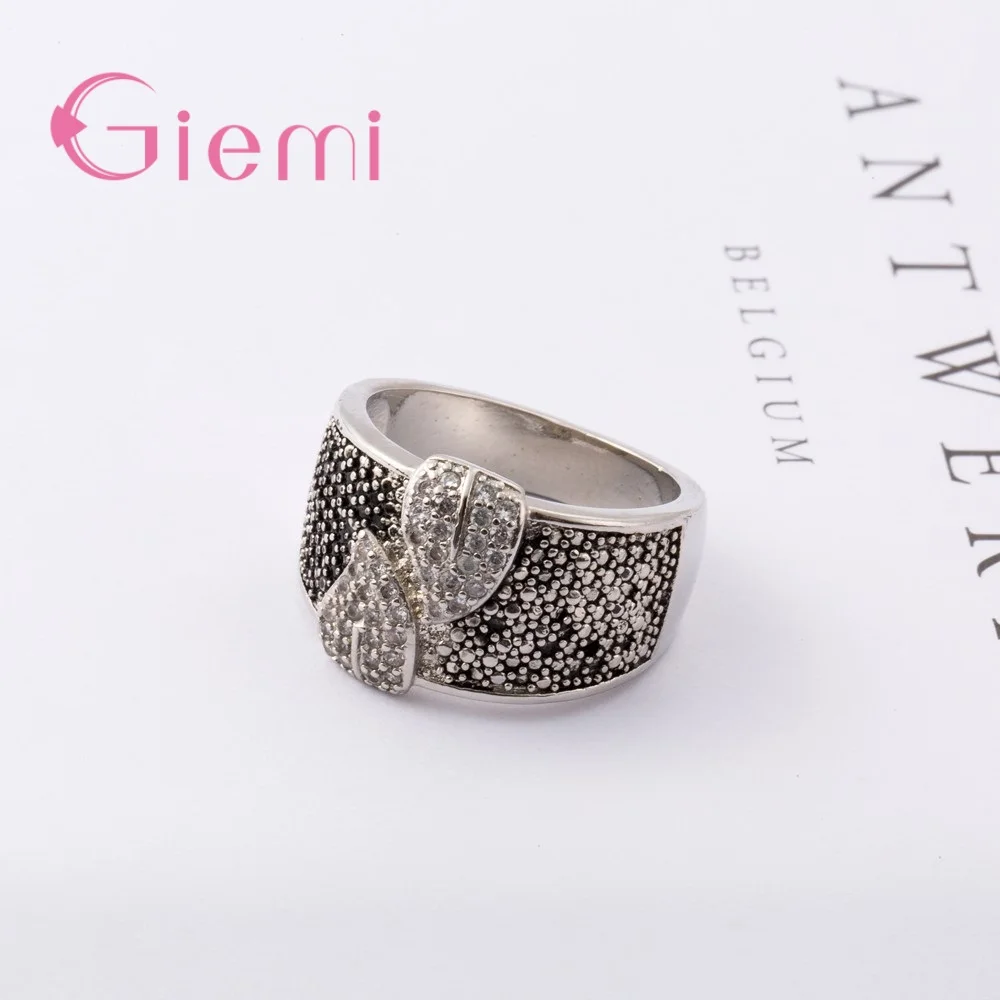 Full Crystal Paved Luxury Ring Fashion Romantic Anniversary Mulit Color Engagement Women Jewelry  Real Silver Anillos