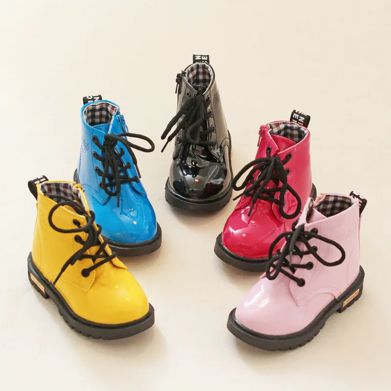 

Hot sale Winter Children Boots PU Leather Waterproof Kids Snow Boots Brand Boys Rubber Boots Fashion Girls Sneakers