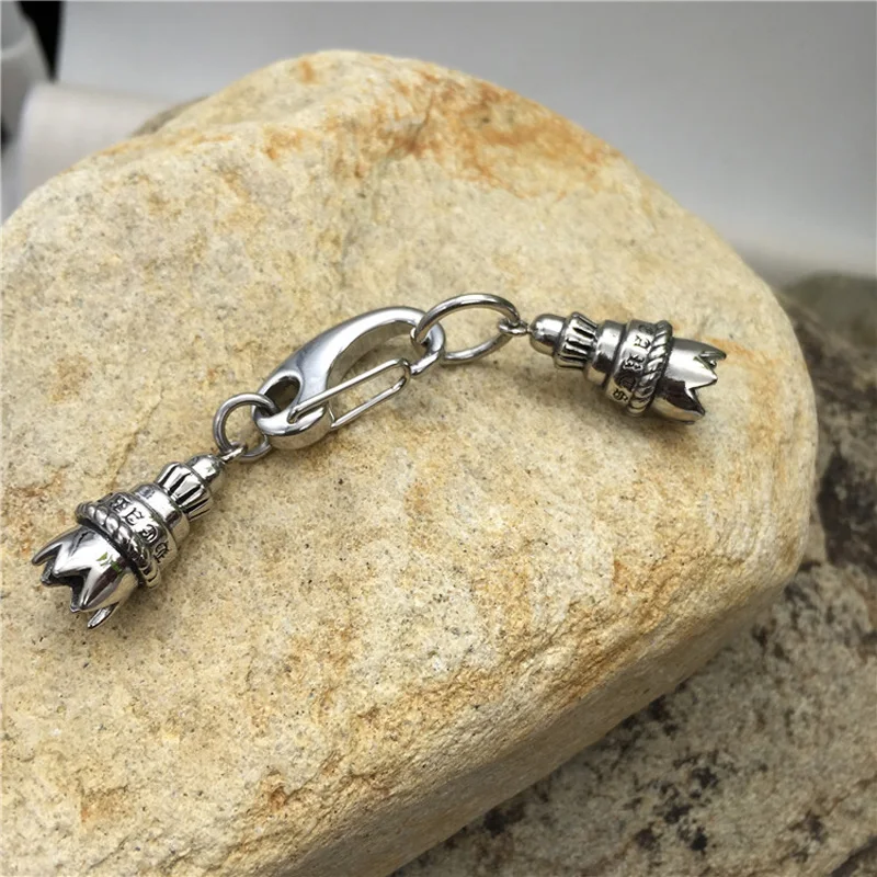 6mm Hole 316L Stainless Steel Bells Wind Chimes Lobster Clasp Fit Leather Men Bracelet Connectors Charms Buckle Jewelry Findings