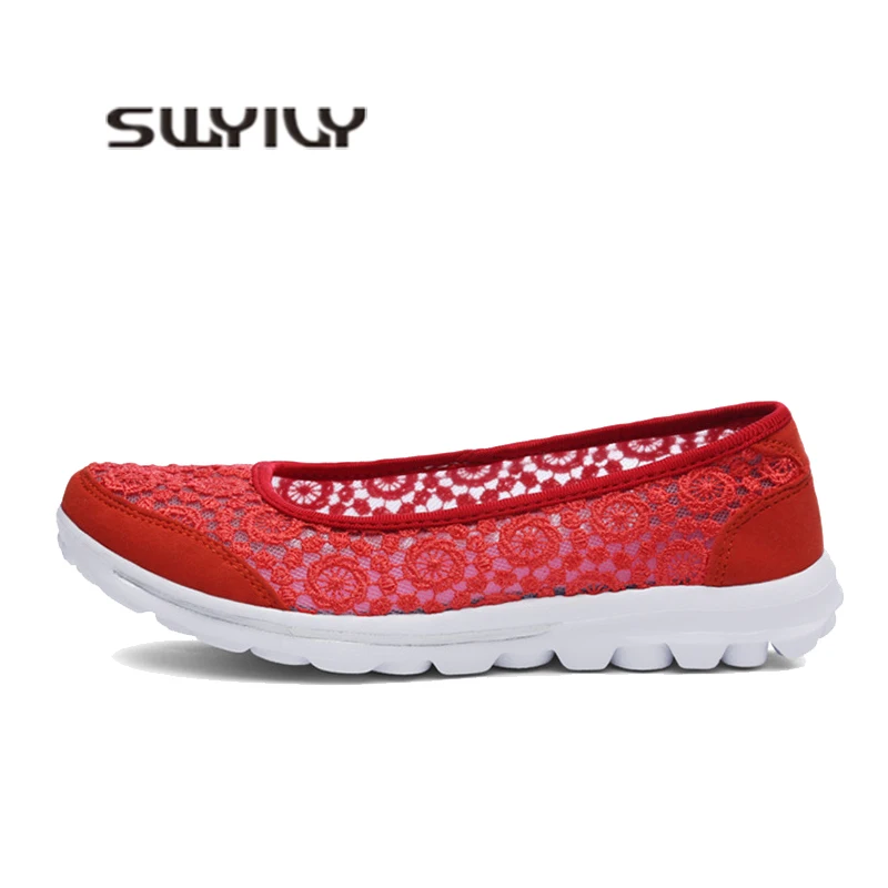 

SWYIVY Lace Shoes Women Sneakers Sport Shoes 2019 Summer Autumn Female Walking Shoes Outdoor Flatform Sneakers Slip On Ourdoor