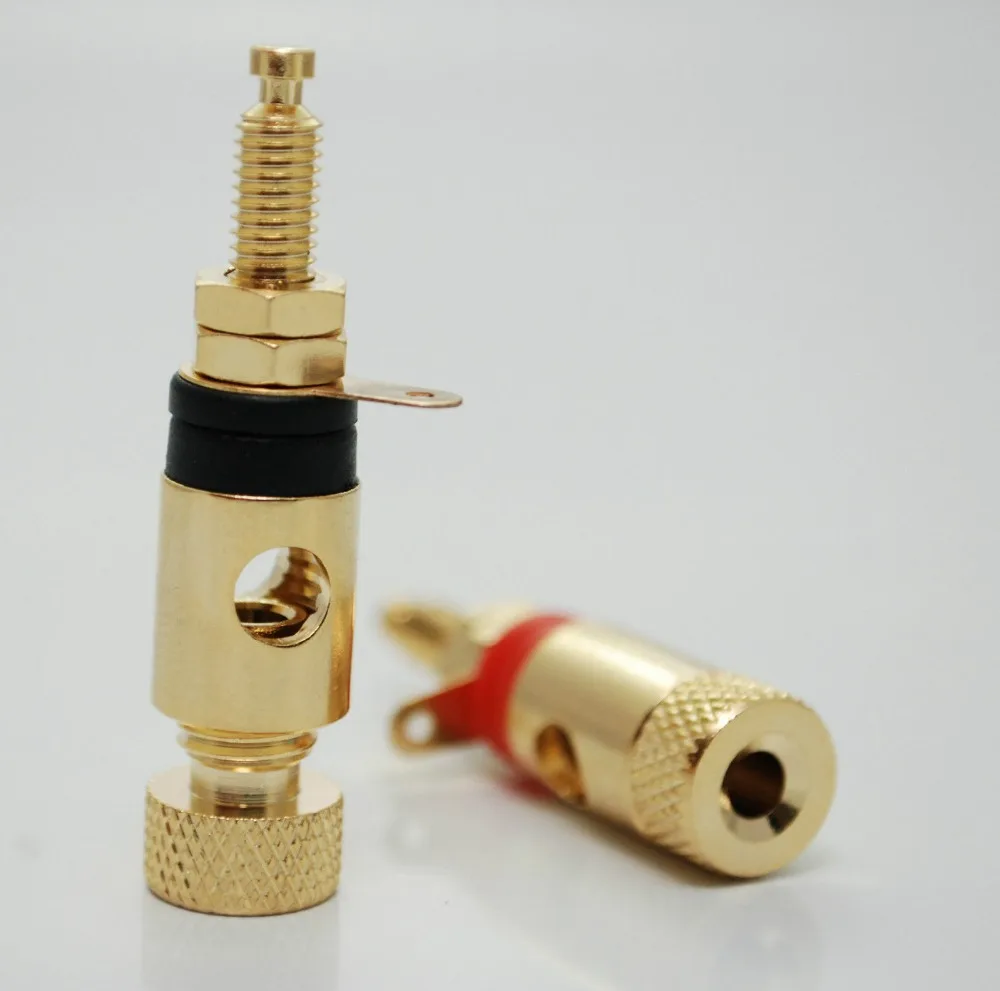 40 PCS high quality GOLD PLATED Brass Audio Speaker Binding Post FOR 4MM diameter banana plug