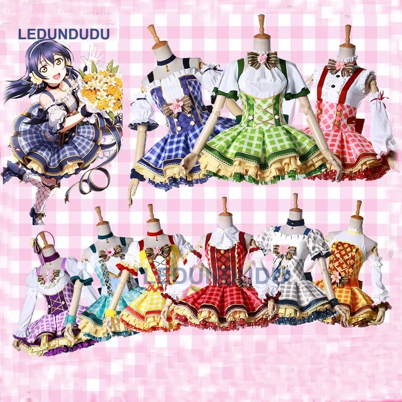 9 Members Bouquet Hand Flower Awaken Cosplay Eli Ayase Tojo Nozomi Lolita Dress Hanayo Uniform Costumes