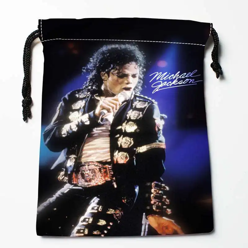 New Arrival Michael Jackson #s Drawstring Bags Custom Storage Printed Receive Bag Type Bags  Storage Bags Size 18X22cm