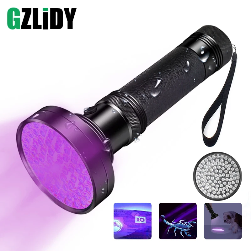 

UV flashlight 100LED 395nm violet light UV detector light for dog cat urine pet stains bugs scorpion mechanical leak detection