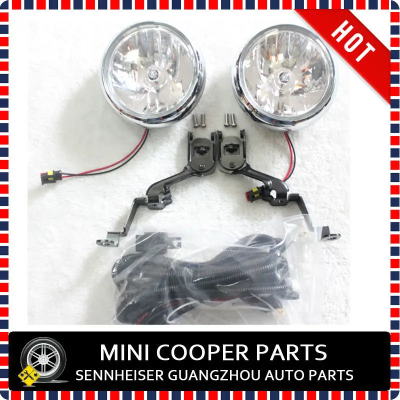 Mini cooper r55/r56/r57, conjunto de luzes prateadas e cromadas com suporte adicional