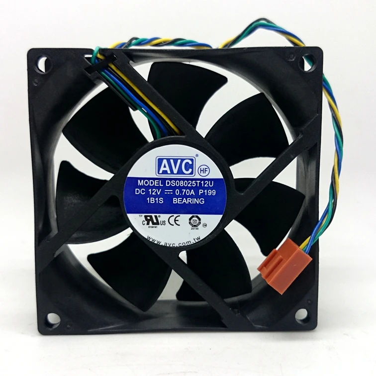 

USED AVC DS08025T12U 12V 0.7A 8CM 8025 4lines temperature control PWM PWM cooling fan