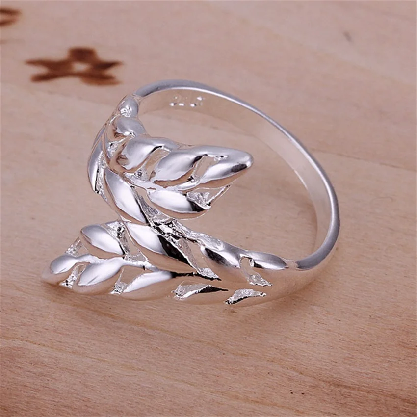 925 R119 Christmas , wholesale high quality retro charm Feather corss ring fashion women silver color Jewelry RING