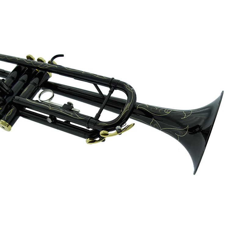 New Sell Professional TR210S Bb  Trumpet Black Nickel Gold Plated Yellow Brass Instruments Bb Trumpete Popular Musical Inst