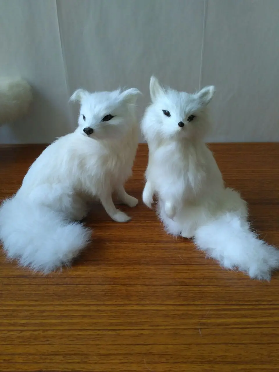 

plastic&furs fox simulation white fox about 16cm model handicraft prop home decoration gift d2252