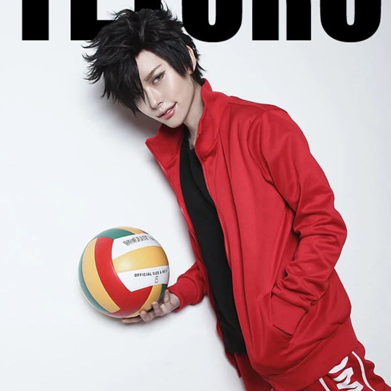 Volleyball Tetsurou Kuroo Tetsuro Short Black Synthetic Hair Styled Heat Resistant Cosplay Anime Wig