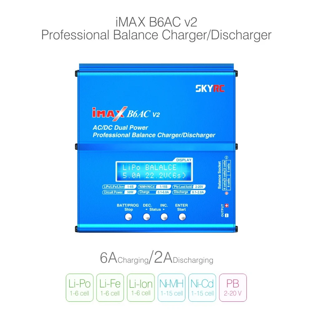 Skyrc iMAX B6AC V2 Balance Charger/Discharger Battery RC Racing Drone original B6 AC