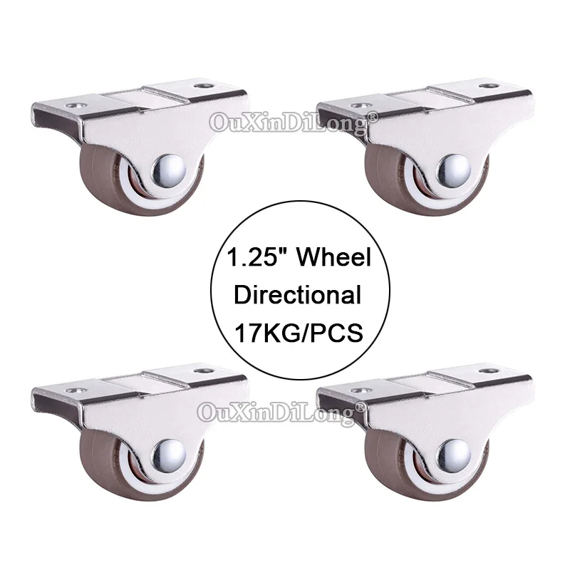 

4PCS Mini lightweight directional wheel size 1.25inch/32mm casters bear 17kg/pcs,For bookcase drawer Flower racks JF1677