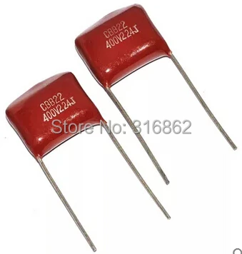 Free shipping 50pcs/lot CBB capacitor CBB22 400V 224 220NF 400V 0.22UF pitch 15MM Polypropylene Film Capacitors