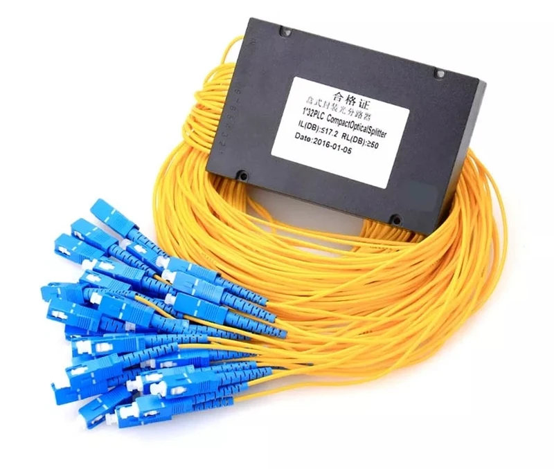 1*32 PLC разделитель ABS коробка тип SC FC 1mtr 2,0 мм 3,0 мм желтый кабель 1X32 кассета FTTH соединитель ODN Бесплатная доставка фабрика 2 шт.