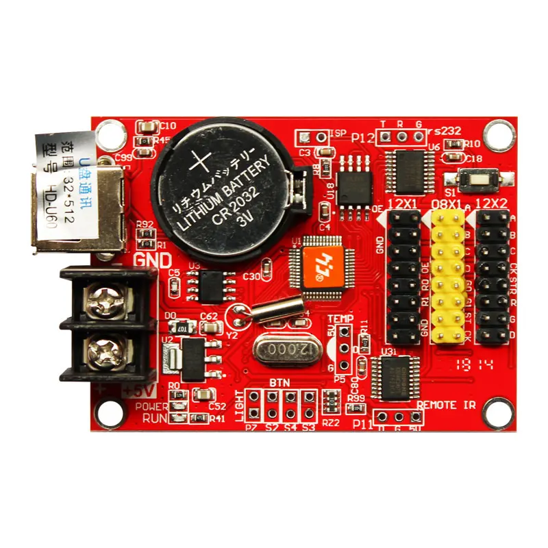 Huidu hd-u60 P10 controller per segnaletica programmabile a led monocolore e doppio colore, segnaletica mobile a LED digitale con comunicazione