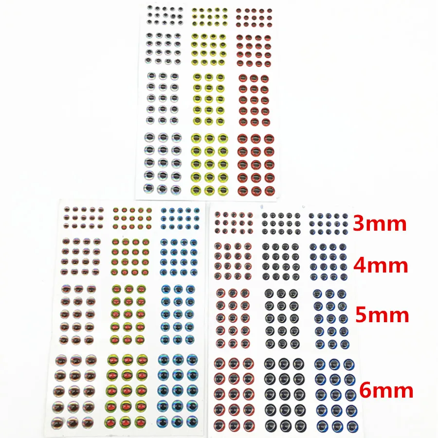 549pcs*3mm/4mm/5mm/6mm Soft Molded 3D Holographic Fishing Lure Eyes, Fly Tying, Jig, Lure Baits Making