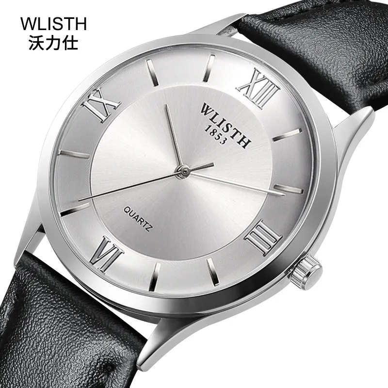 

2019 Fashion Top Brand Wlisth High Quality Luxury Ultra-thin Watch Simple Business Retro Classic Men And Women Leather Strap