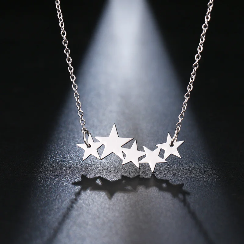 DOTIFI Stainless Steel Necklace For Women Lover's Gold/Rose Gold Color Pentacle Pentagram Pendant Necklace Engagement Jewelry