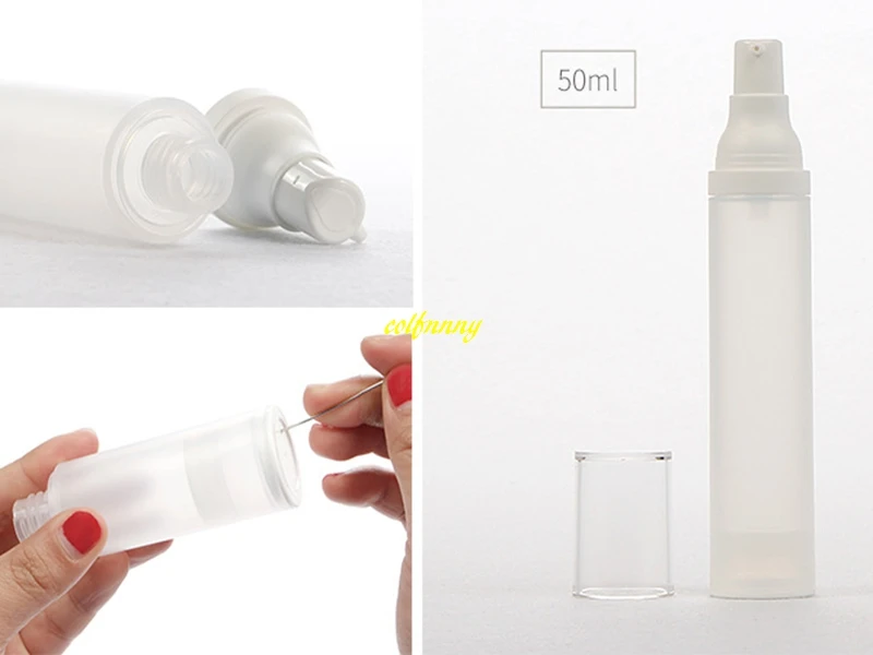 200pcs/lot 15ml 30ml 50ml Empty Matte Airless Pump Cosmetic Bottle Travel Lotion Cream Bottles Vacuum Toiletries Container