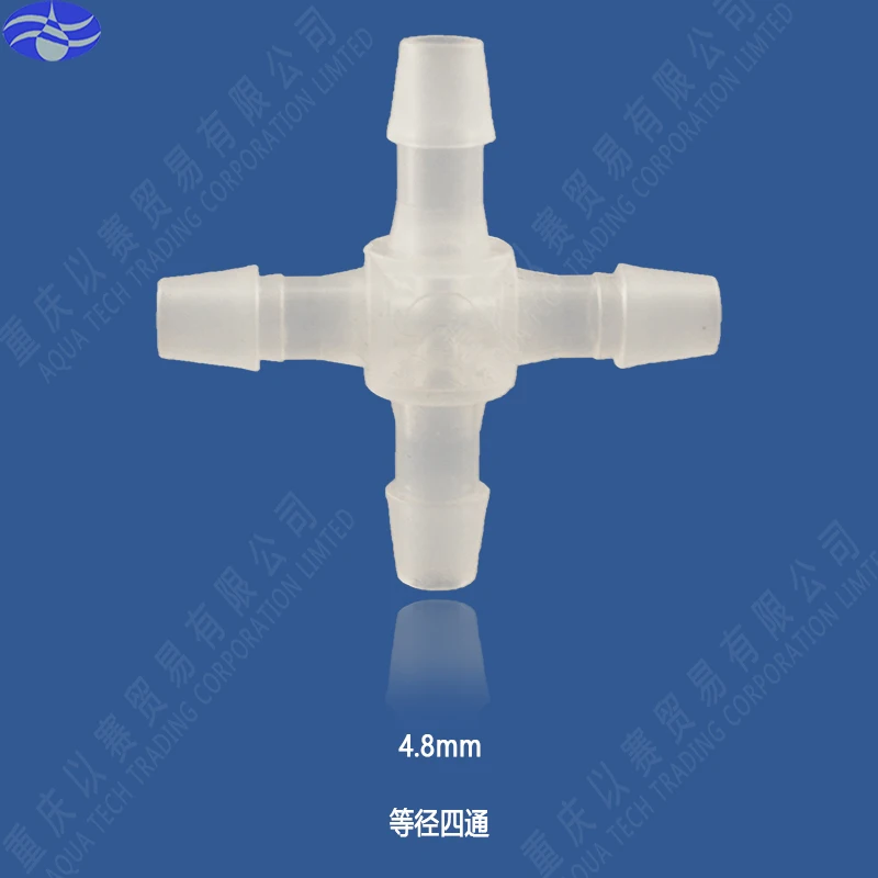 

4.8mm(3/16") Cross plastic pipe connector,hose connector,pipe fittings