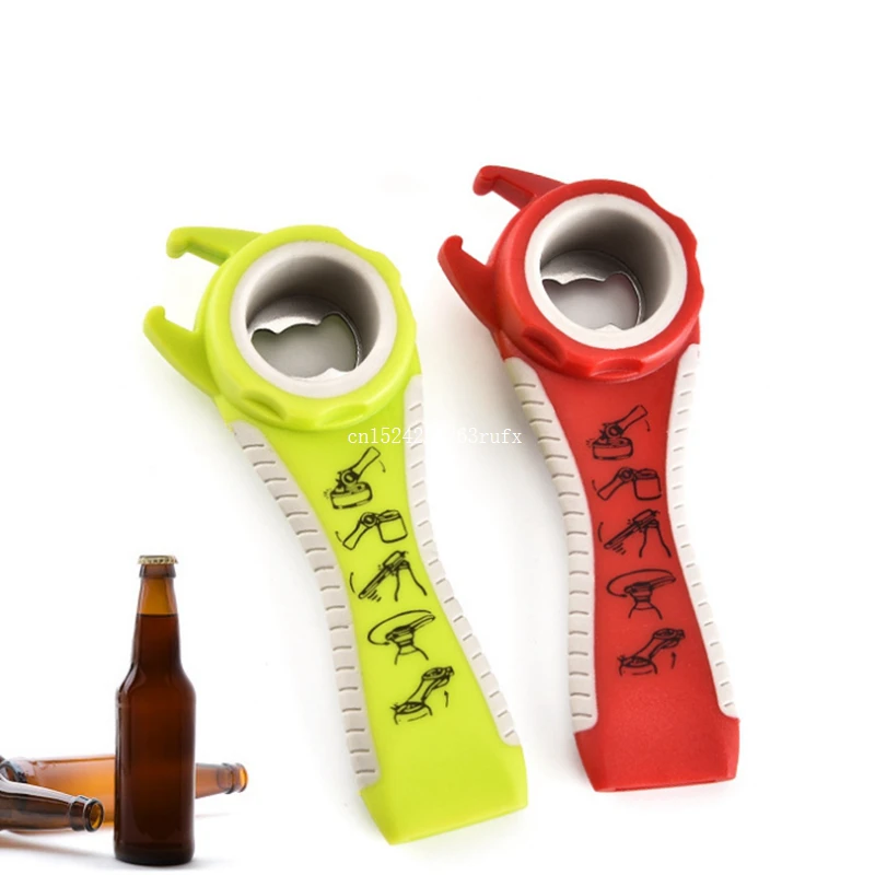 

200 pcs Beer Bottle Opener 5 in 1 Multifunction Stainless Steel Can Opener Super Good Jar Cap Opener Kitchen Tool