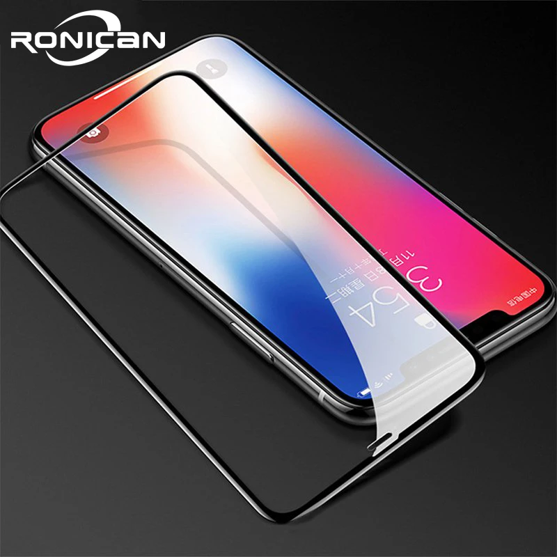 Full Cover Tempered Glass on iPhone XR 11 Pro MAX Screen Protector for iPhone X XR 3D Curved Edge Protective Glass Screen Film