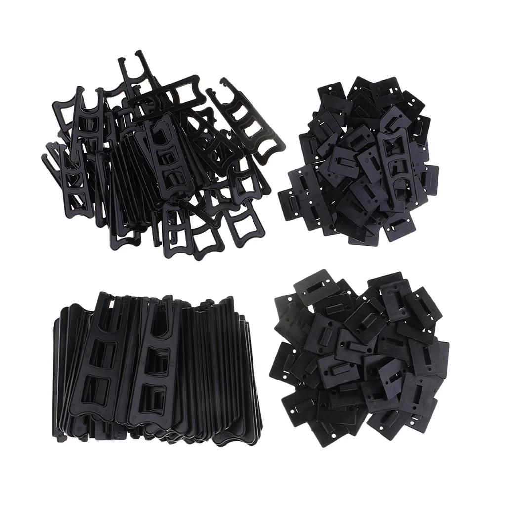 Black 50cs/set Plastic Easels Plate Display Stands Picture Frame Stand Holder Black Tone, 2 Size Choose