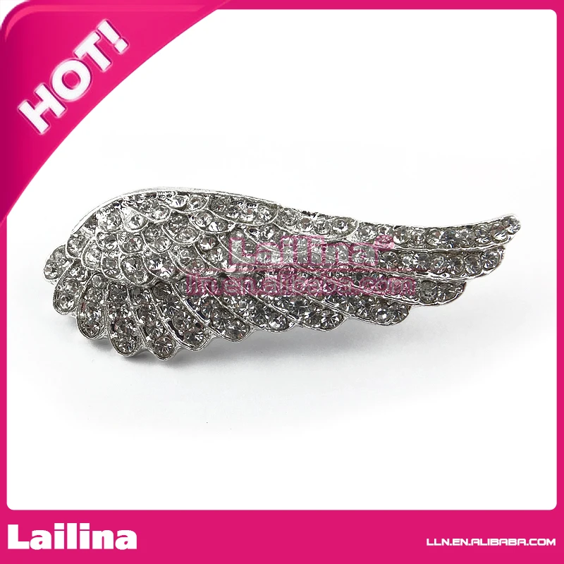 

Free shipping 48mm Rhinestone Angel Wing Brooch For Party Event Wedding