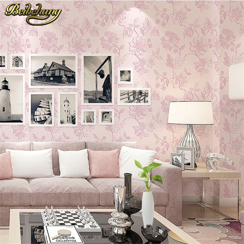 

beibehangmodern style Flower 3d wallpaper for walls non-woven eco-friendly papel de parede of girl bedroom Bedding Room