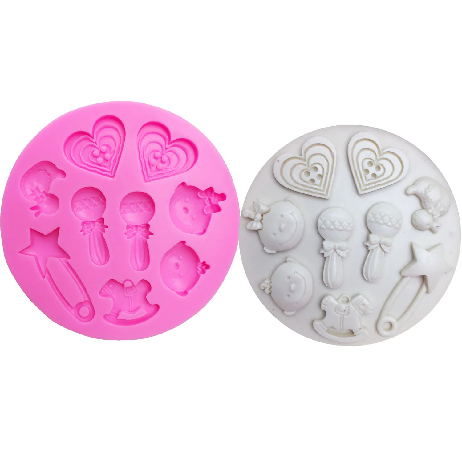 M0126 Baby Love Trojan and duck Fondant Cake Silicone Mold Cake Decoration DIY Baking Tools