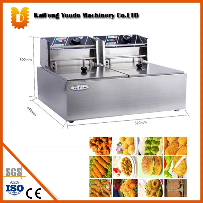 ماكينة قلي كهربائية مزدوجة الأسطوانة