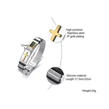 Adjustable Stainless Steel Bracelet with Cross #6