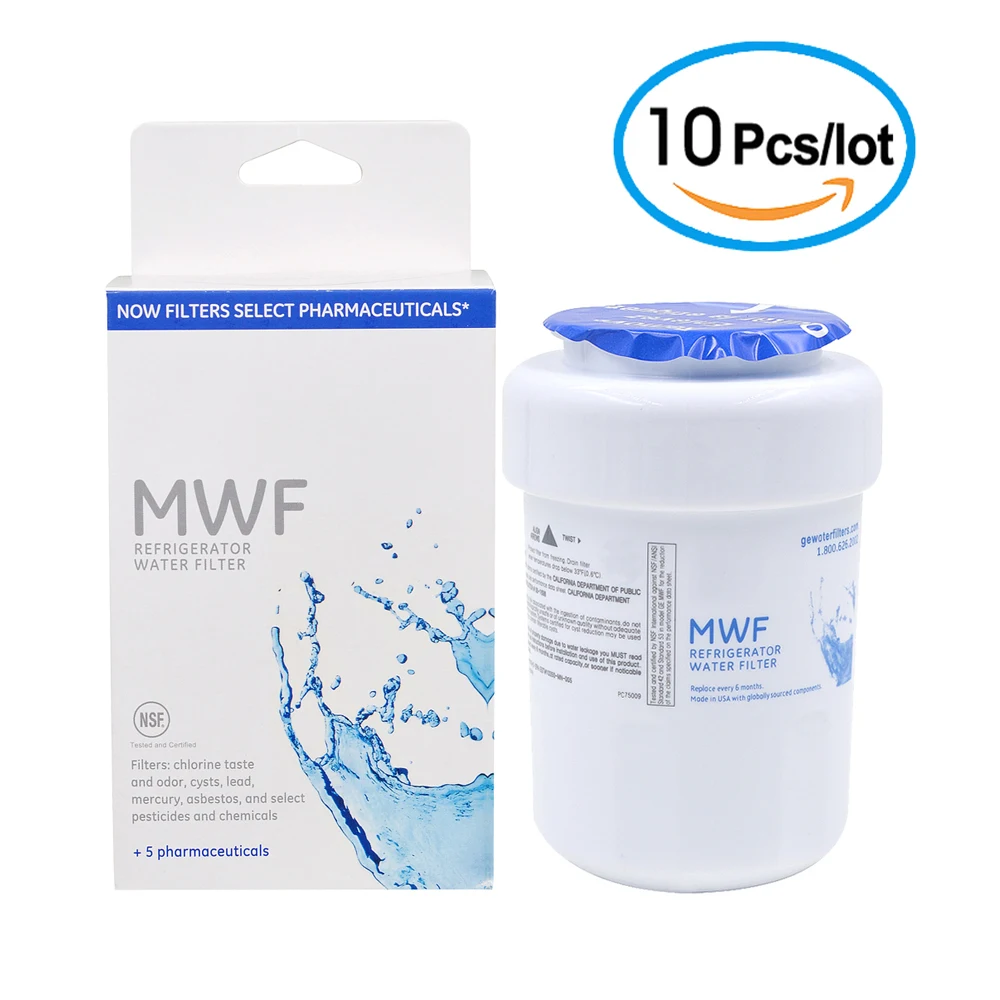 ¡En venta y envío gratis! Purificador de agua General Electric Mwf, filtro de agua para refrigerador, Cartucho de repuesto, 10 unids/lote