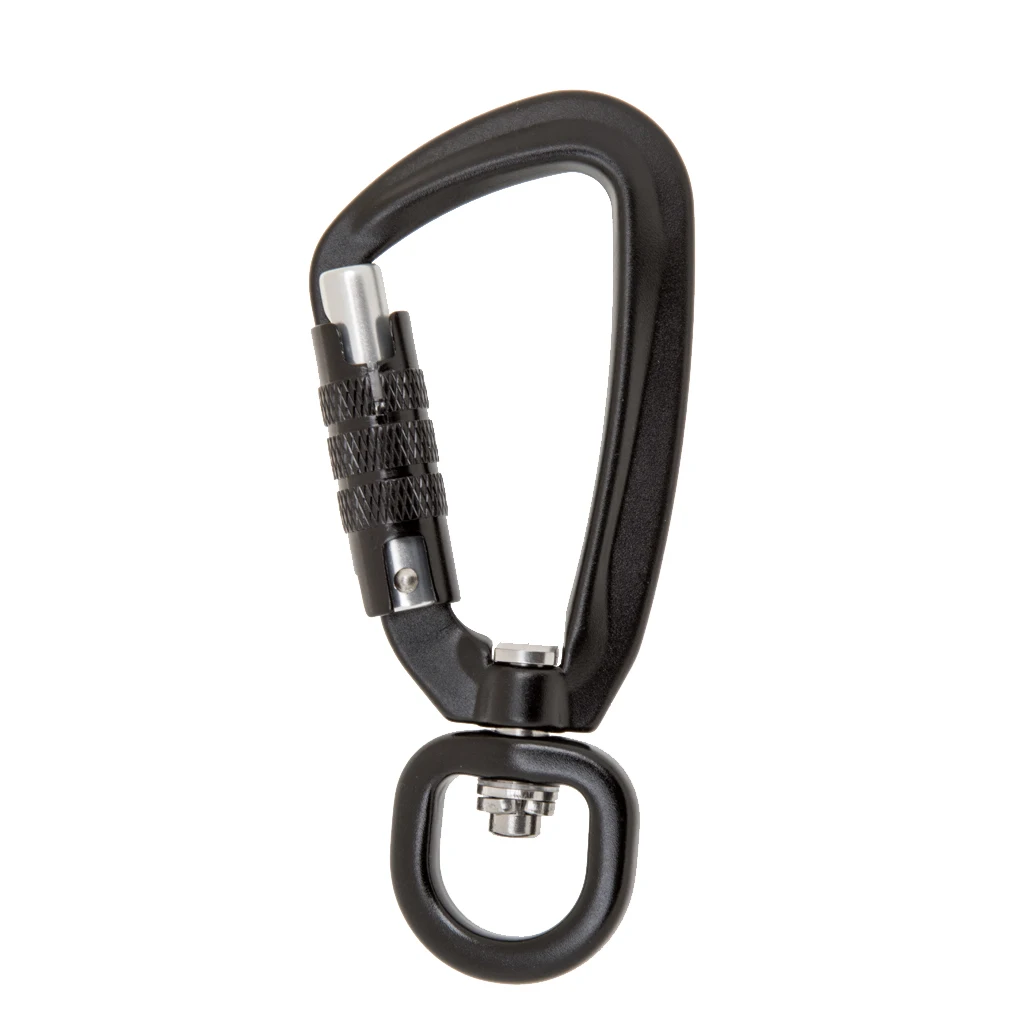 500KG Auto Locking Carabiner with Swivel Rotating Ring Outdoor Climbing Hiking Backpack Keychain Pet Leash Hook 4 Color