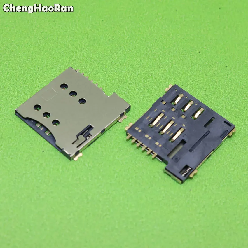 Chenghaoran Micro Sim 6PIN Card Socket Kind Horloge Nieuwe 10Pcs Push-Push Type Slot Lade Houder Reader Adapter reparatie Connector