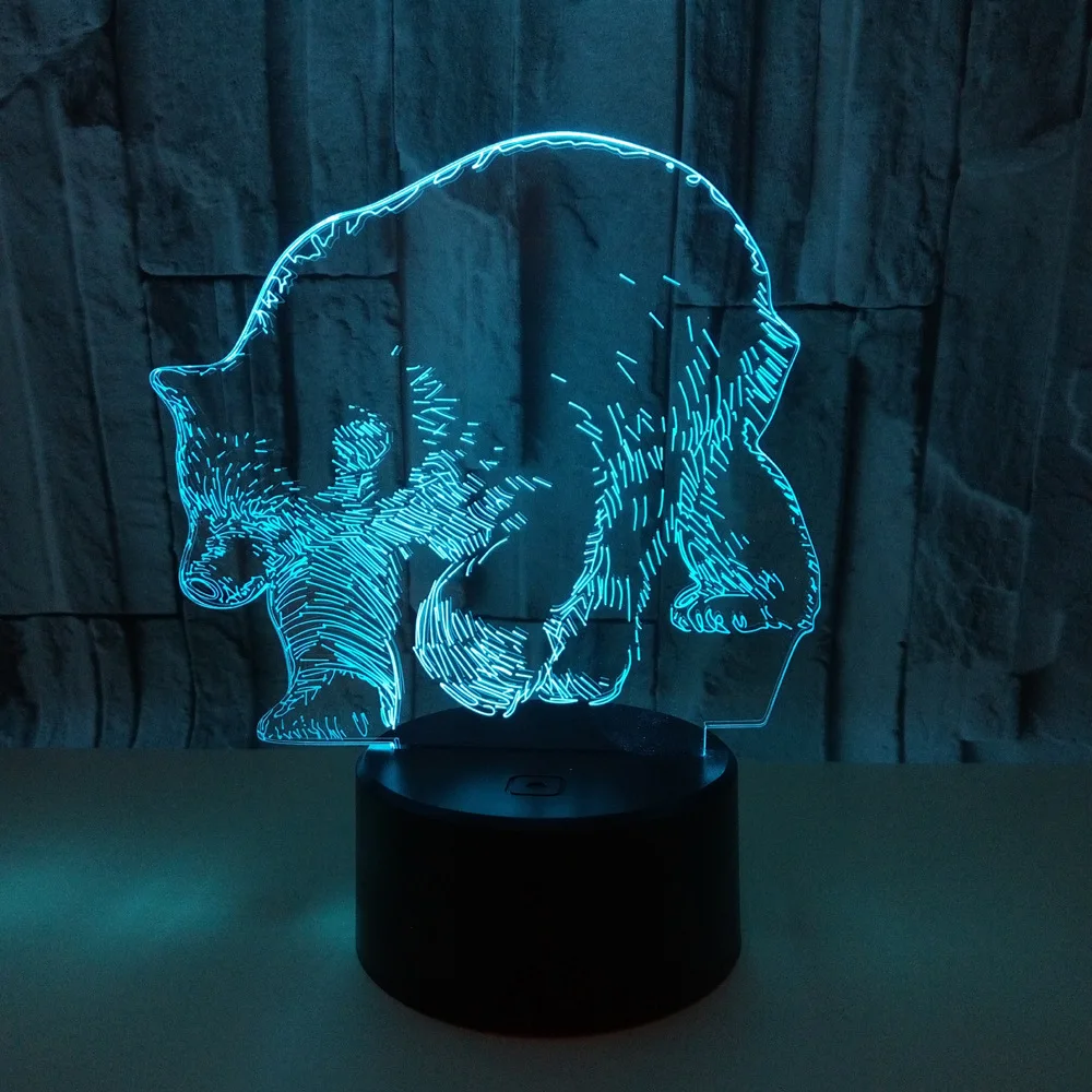 

New Polar Bear 3d Lamp Animal Xmas Gifts USB 3D Night Light 7 Colorful Touch Nightlight Novelty Luminaria Led Usb Kids Lamp