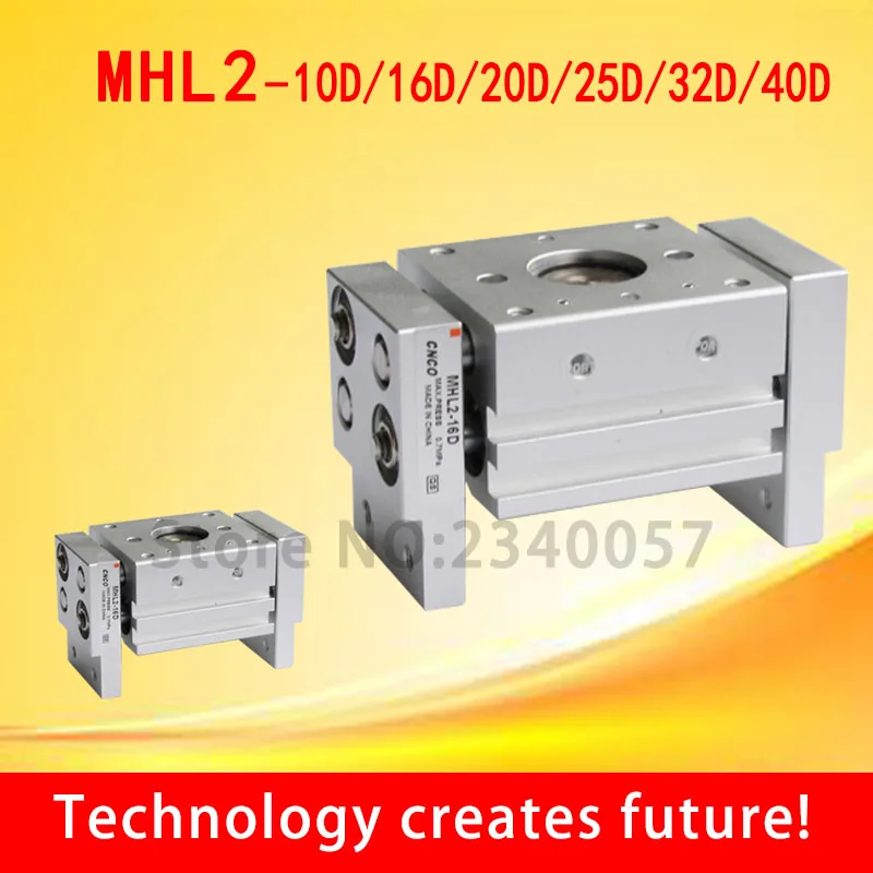 MHL2 -10D/16D/20D/25D/32D/40D Double Acting Pneumatic Gripper Wide Type Air Gripper Parallel Cylinder Al Clamps Bore 10-40mm