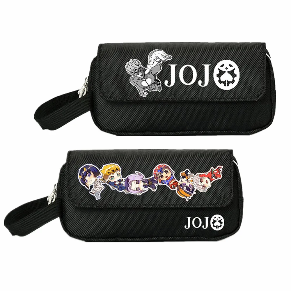 JOJO\'s Bizarre Adventure Golden Wind Large Pencil Bag Anime Stationery Storage Bags Canvas Travel Organizer Small School Bags