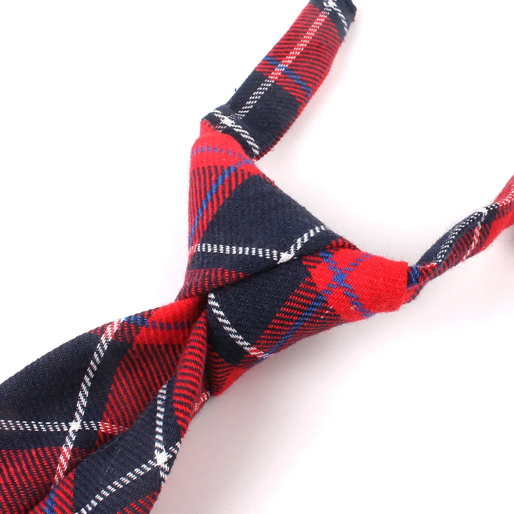 Fashion Women Neck Tie for Christmas Cotton Boys Girls Ties Slim Plaid Necktie For Gifts Casual Novelty Tie Rubber Neckties