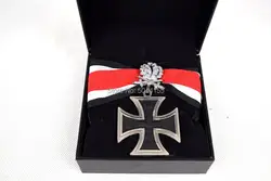 Cosplay German Iron Cross W Diamonds OAK Leaf Gold Badge Medal Silver W Box