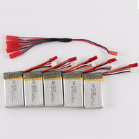 5pcs * 7.4V 700MAH 2S Lipo Battery with JST 1 to 5 Balance Battery Charger Cable for MJX X600 F46 X601H RC Quadcopter Drone