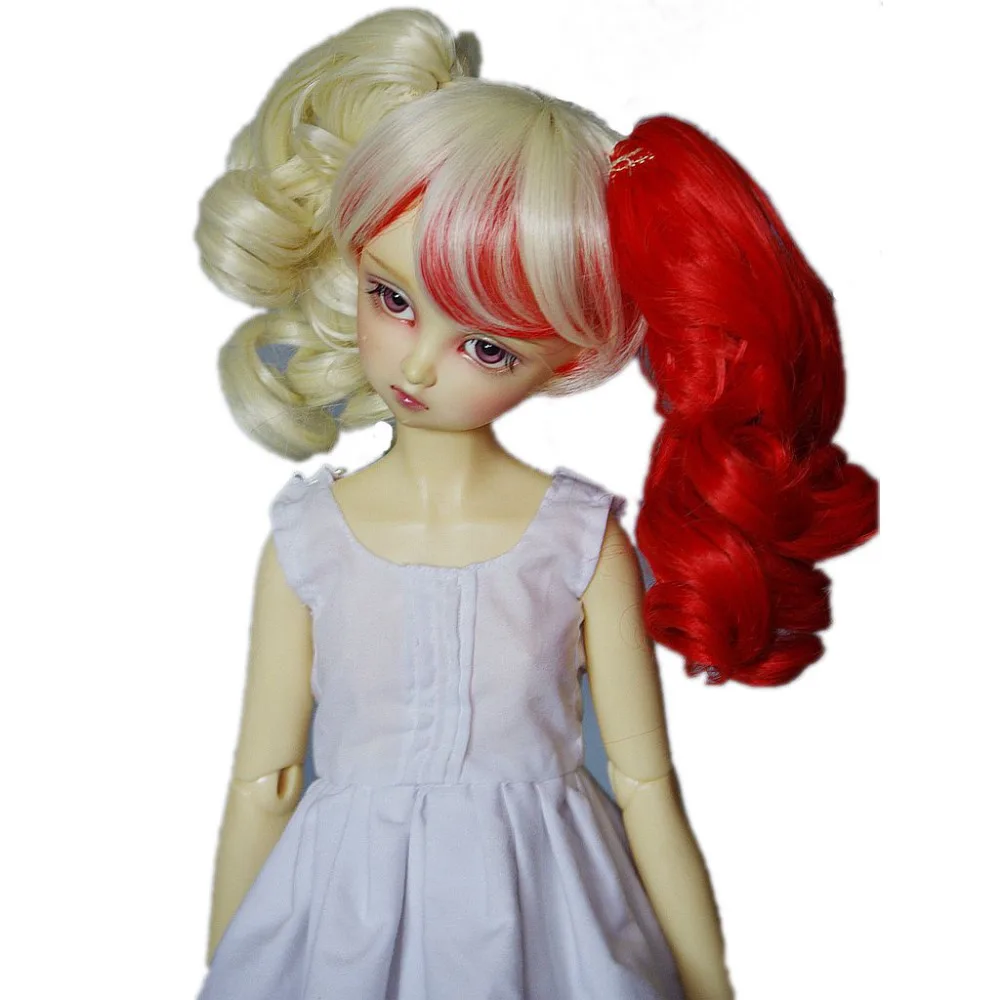 

[wamami] 97# Cute Red & Blond Pigtail Braid Wig For 1/4 MSD 1/3 SD DZ BJD With Hair Clip