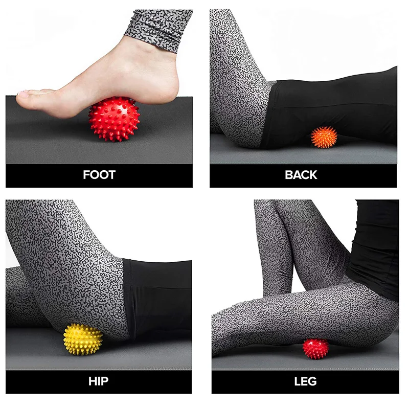 7.5cm PVC Musle Roller Ball Spinal Massage Relieve Sore Muscle Yoga Fitness Hand Training Physiotherapy Anti-Stress Ball Fitball