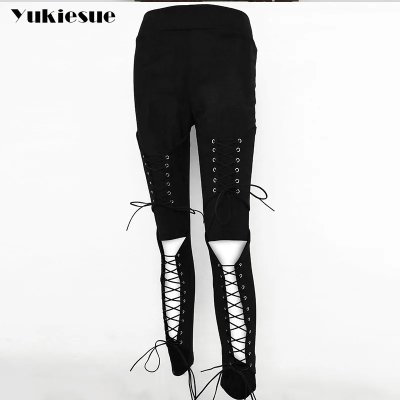 Suede Leather Pants Women 2022 Autumn Winter Lace Up Bodycon High Waist Pants Leggings Soft Pencil Pants Female Bottom femme